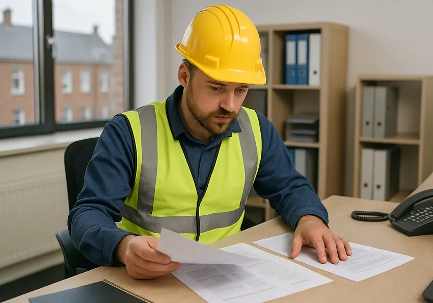 Construction worker desk